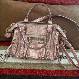 Elegant Metallic Pink Satchel